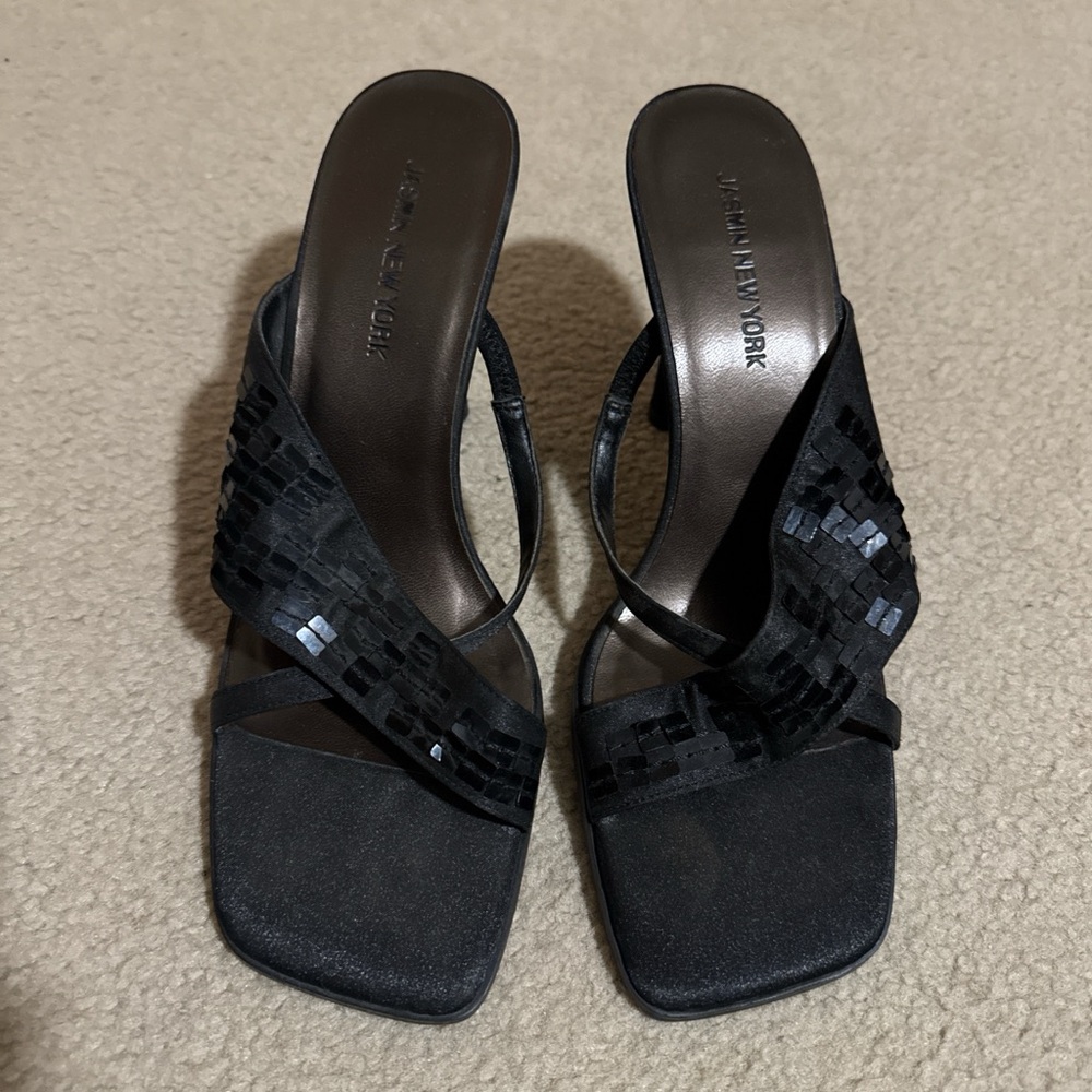 Jasmine Black Sequin Heels